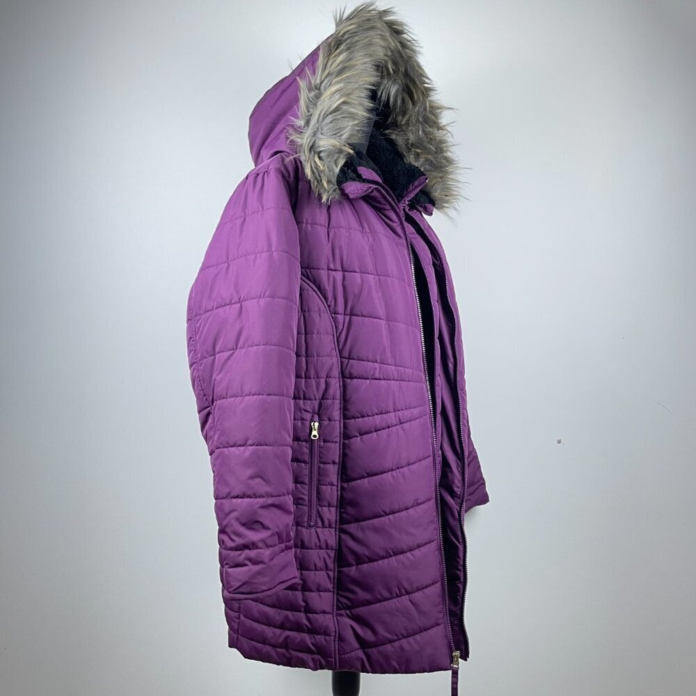 Ashley Stewart Burgundy Winter Coat Size 18/20 - Picture 2 of 8